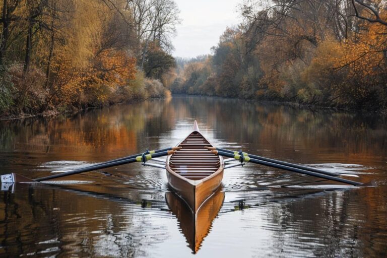 aviron : deux rameurs pratiquant l'aviron, l'un en rivière et l'autre en mer