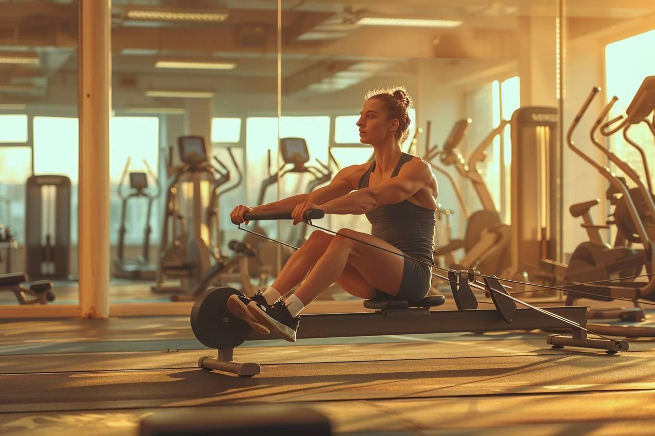 aviron : rameur en pleine action sur l'eau illustrant la force et l'endurance