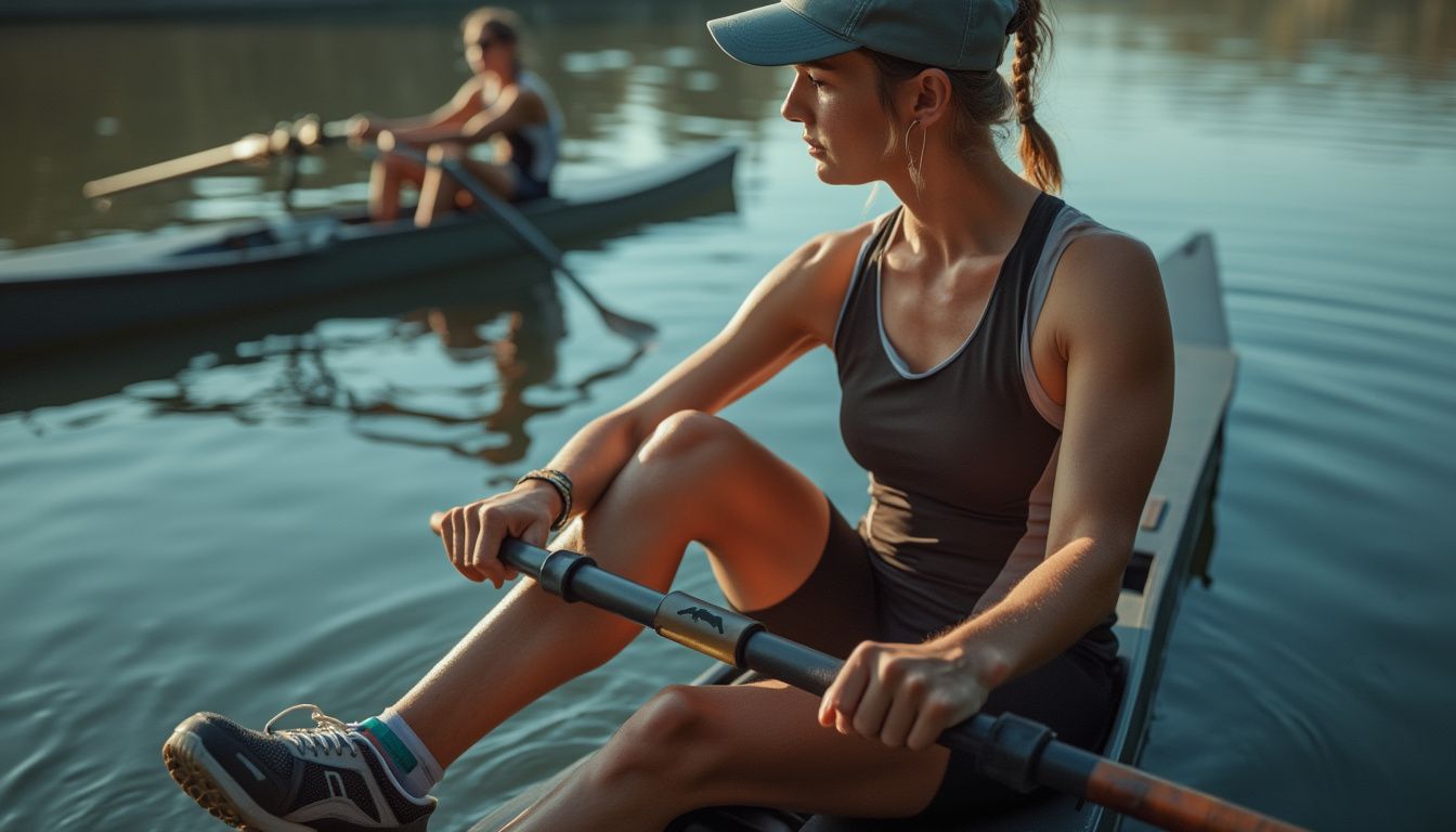tenue aviron : rameur équipé d'une tenue adaptée à l'aviron