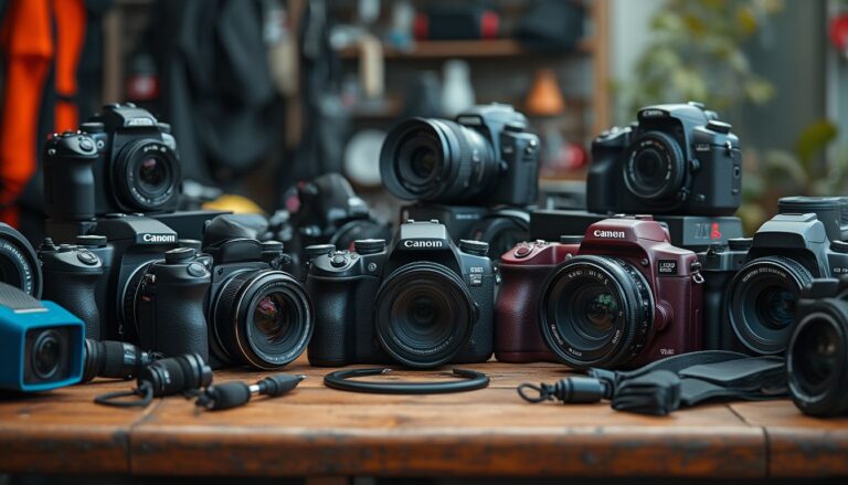 caméra sport et aquatique : différentes caméras sportives résistantes à l'eau exposées