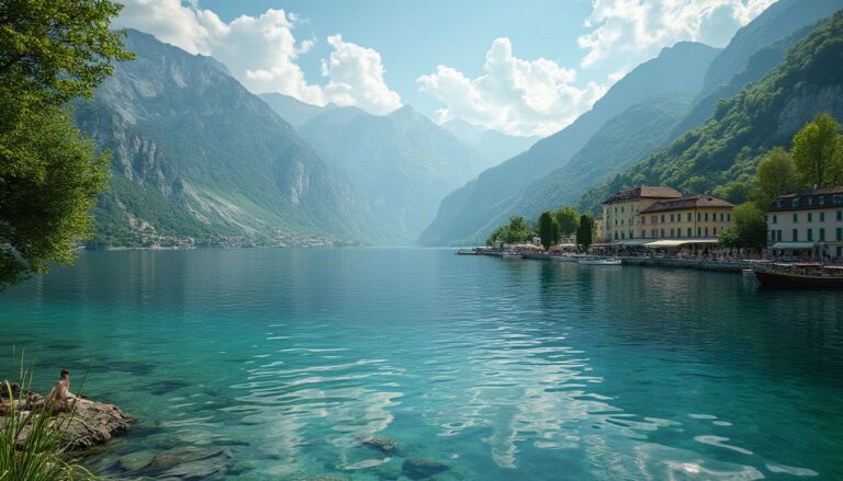 lac d'Annecy : paysage spectaculaire avec vue sur le lac et montagnes
