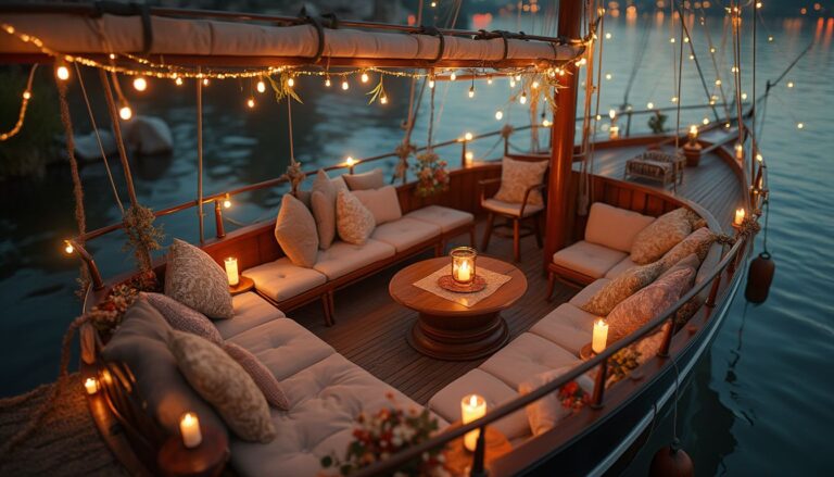 décoration bateau de loisirs : intérieur chaleureux et décoré d'un bateau de loisirs