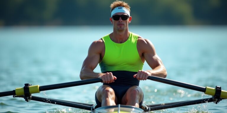 accessoires aviron : équipement complet pour rameur sur un bateau d'aviron