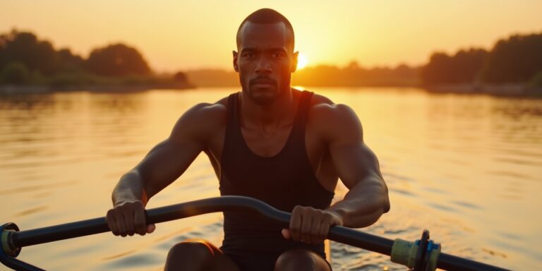 aviron et musculation : personne pratiquant l'aviron en salle de musculation