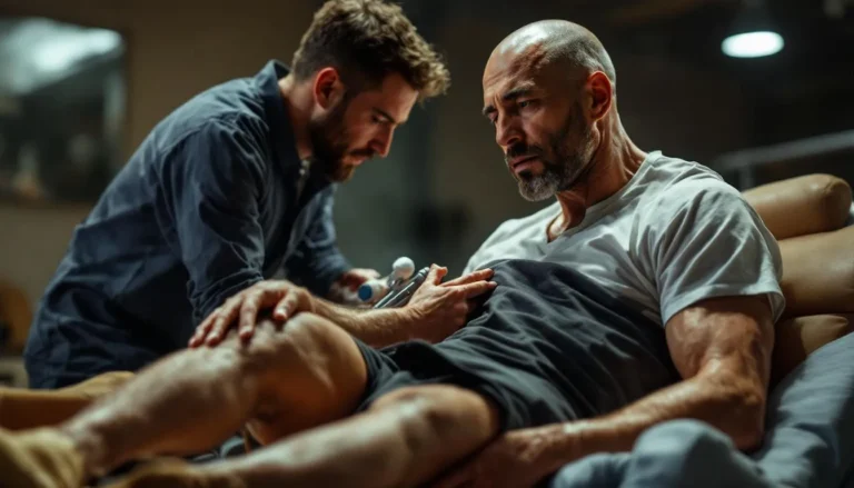 Tecar thérapie effets secondaires : illustration d'une séance de Tecar thérapie en cours