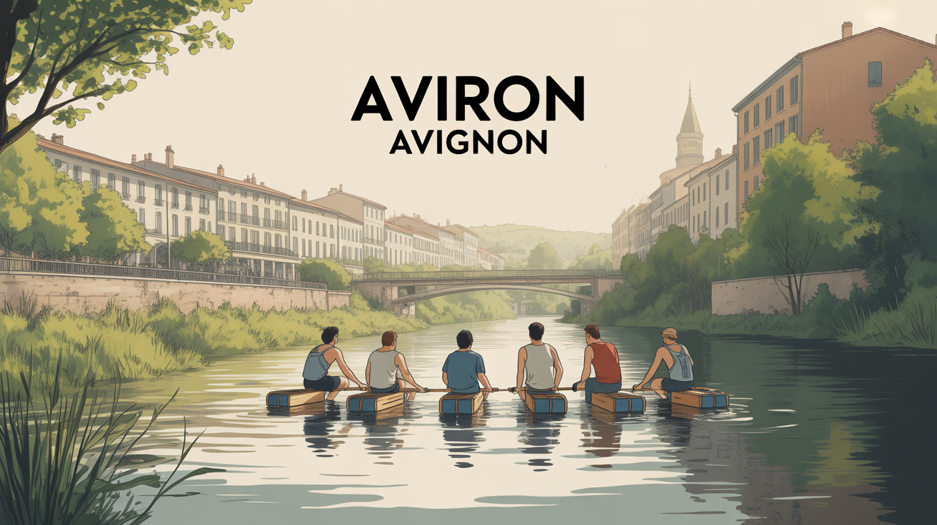 Aviron Avignon SNA groupe rameurs Rhône
