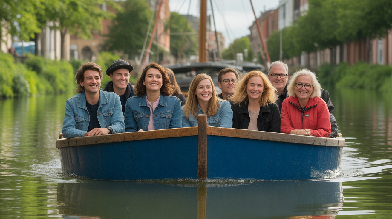 Groupe inclusif aviron Decines canal Lyon