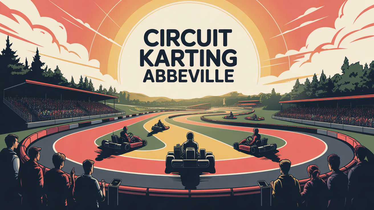 Vue aérienne stylisée circuit karting Abbeville nature