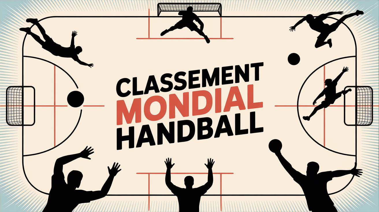 Illustration classement mondial handball terrain joueurs