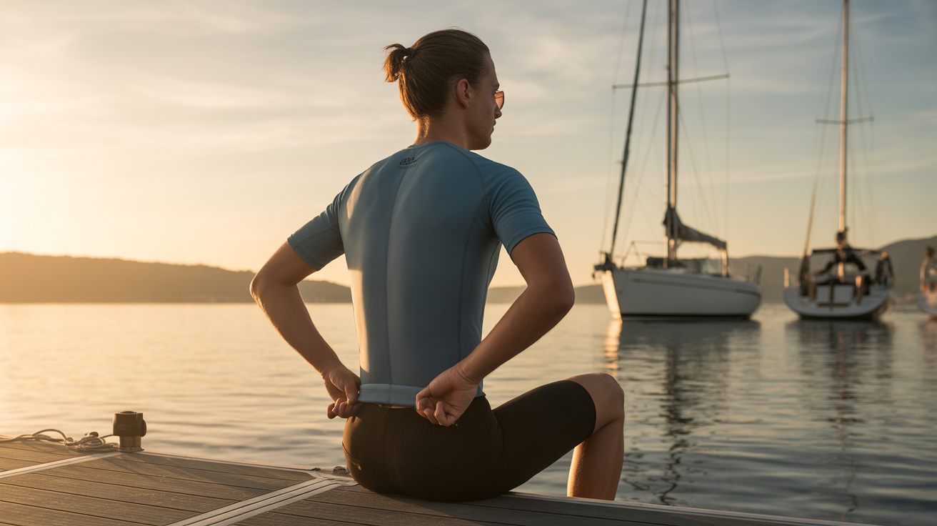 rameur ajuste combinaison aviron tissus lycra polyester neoprene