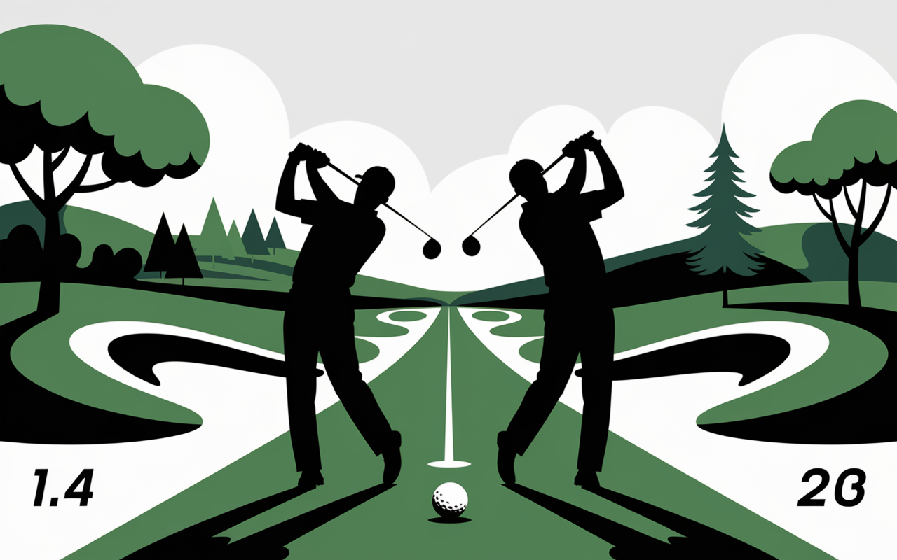 Illustration foursome golf alternance jeu equipe fairway