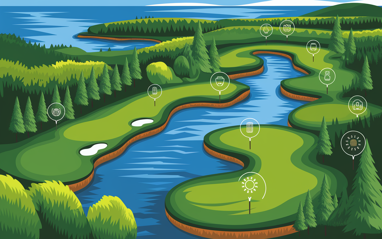 Parcours golf Vendée vue aérienne entre océan forêt marais