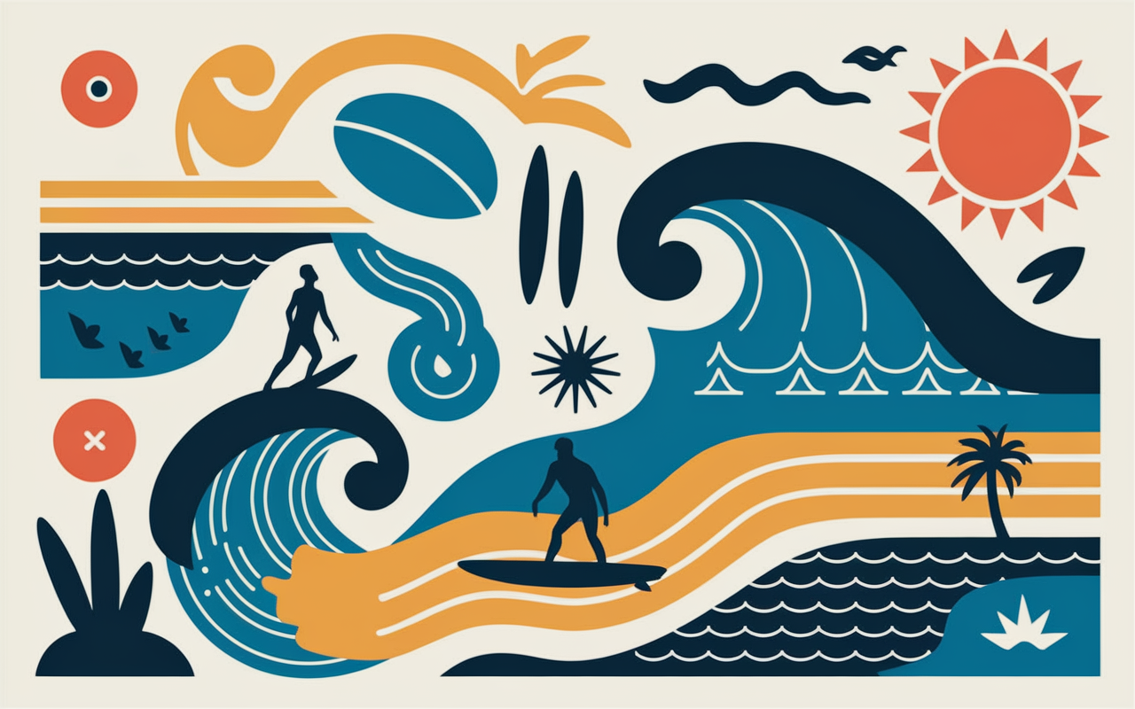 Carte illustrée des spots surf Guadeloupe