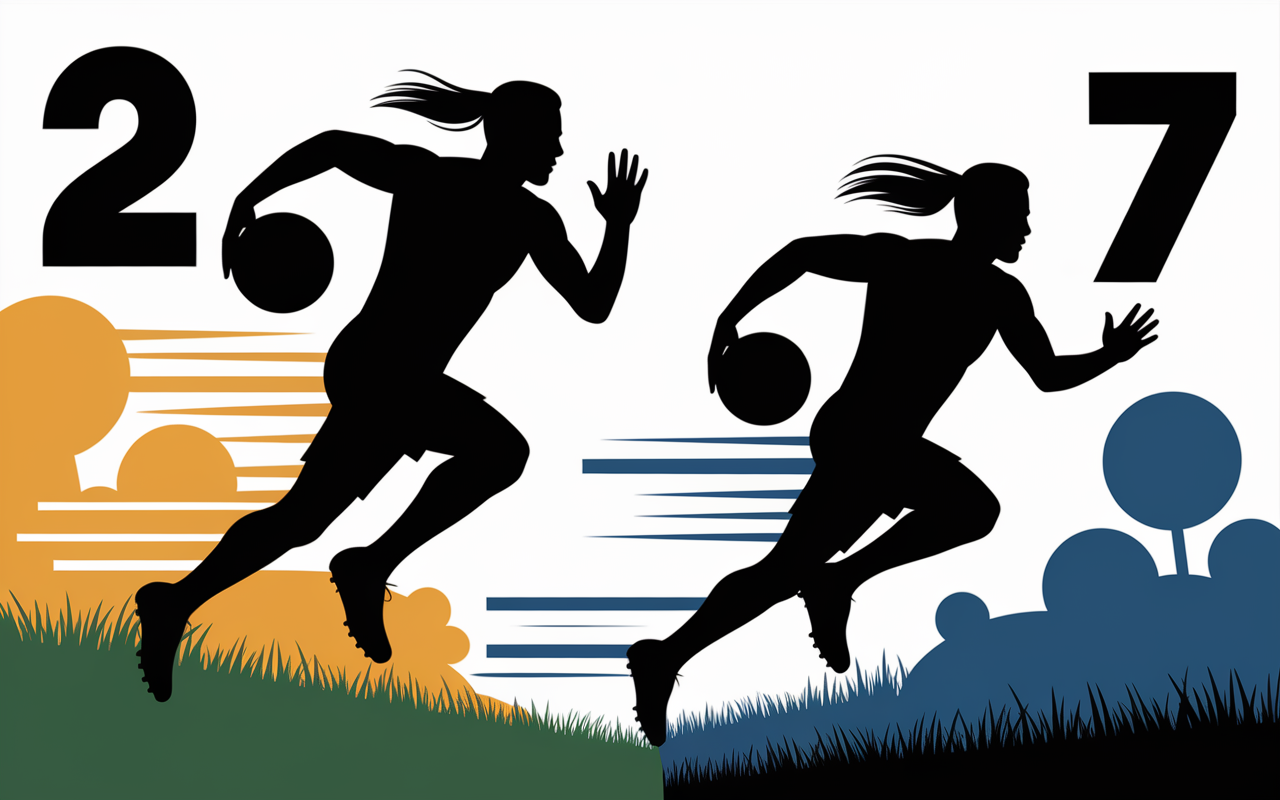 deux silhouettes dribbleurs chiffres garrincha messi terrain