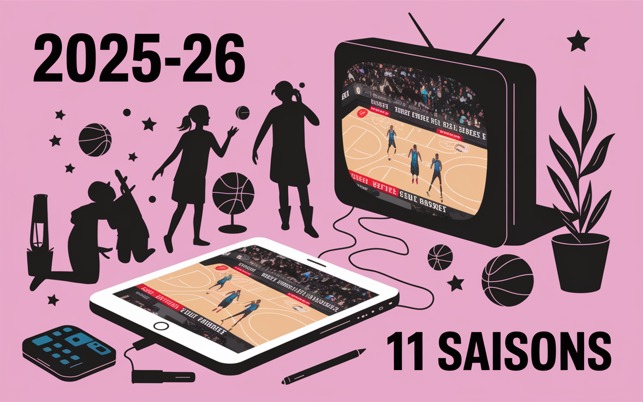 Tablette et TV montrant NBA Prime Video