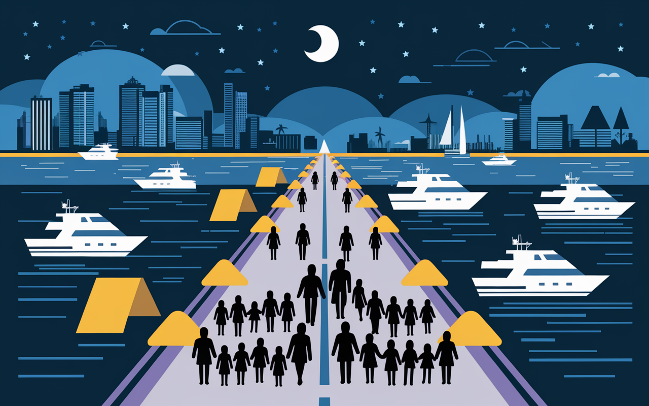 Scene sportive ninja warrior cannes port animation nocturne