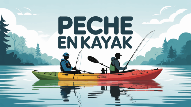 peche en kayak sur eau calme avec accessoires et ambiance aventure