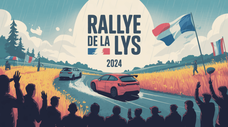 rallye de la lys 2024 sous la pluie avec foule et voitures de rallye