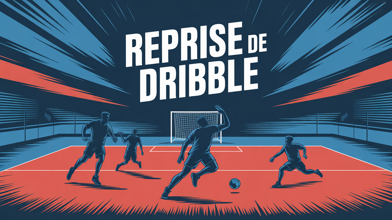illustration terrain handball reprise de dribble