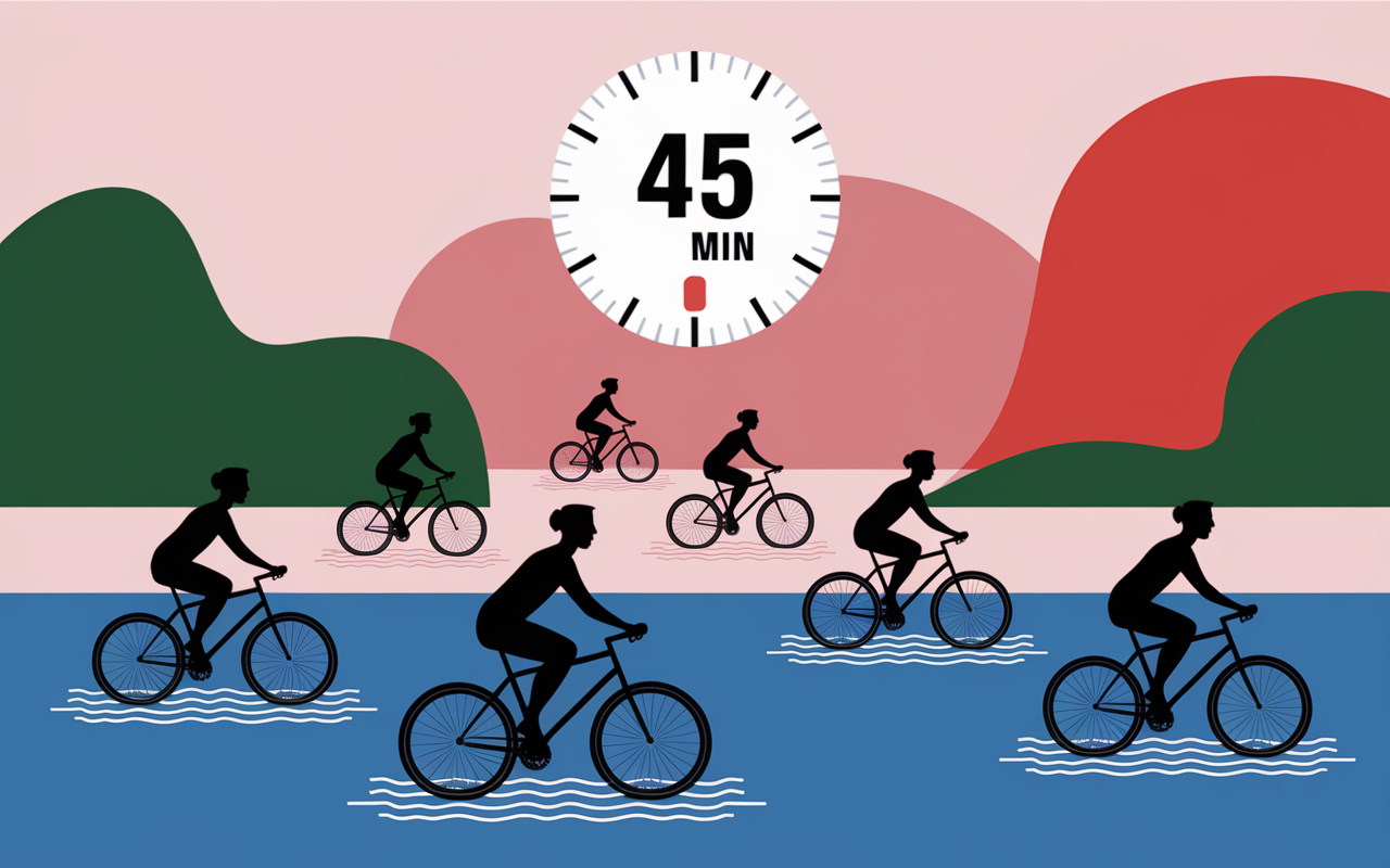 Groupe en seance aquabike exercices dynamique 45min