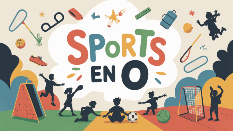illustration cour de récré enfants objets sports en o
