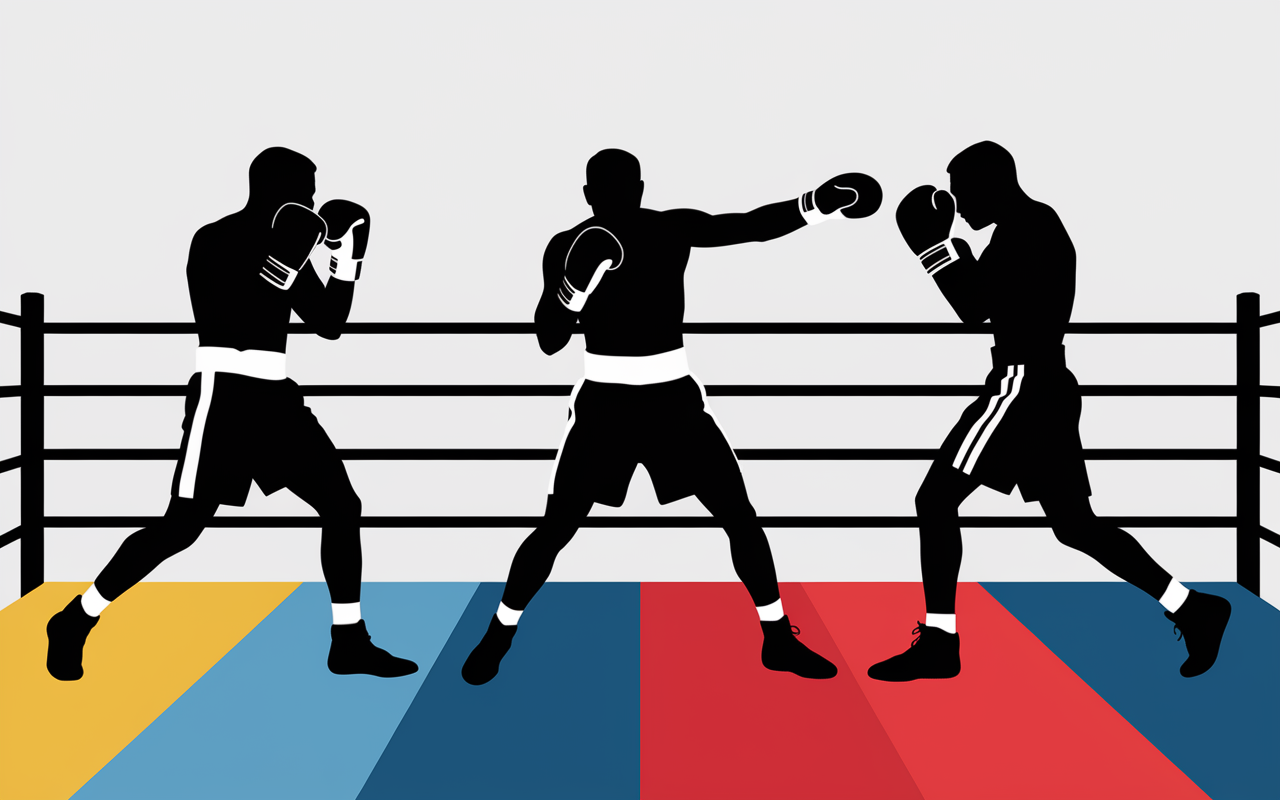 styles boxe mouvements silhouettes