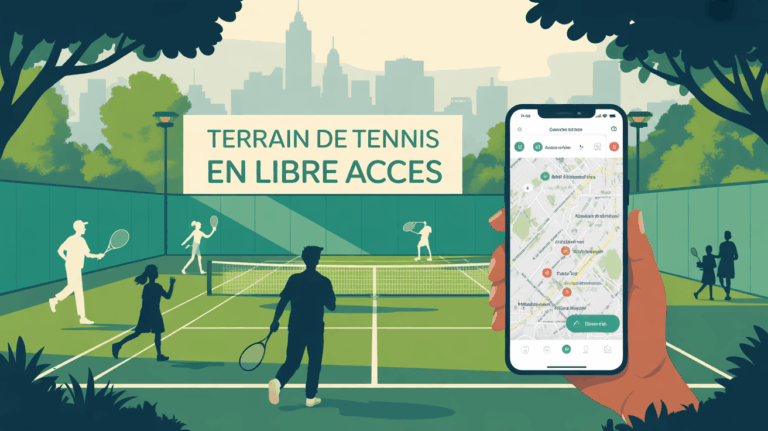 terrain de tennis public accès libre smartphone carte