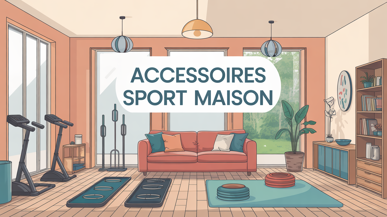 accessoires sport maison illustration salon moderne