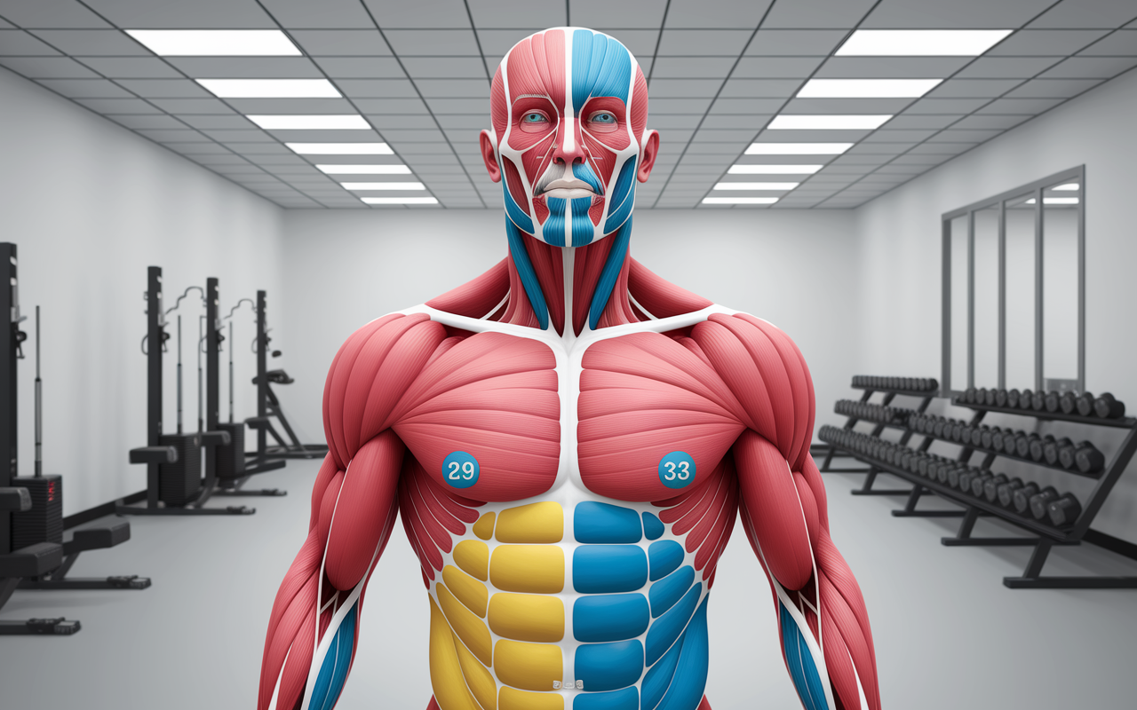 Schéma dos face muscles haut du corps pour entrainement