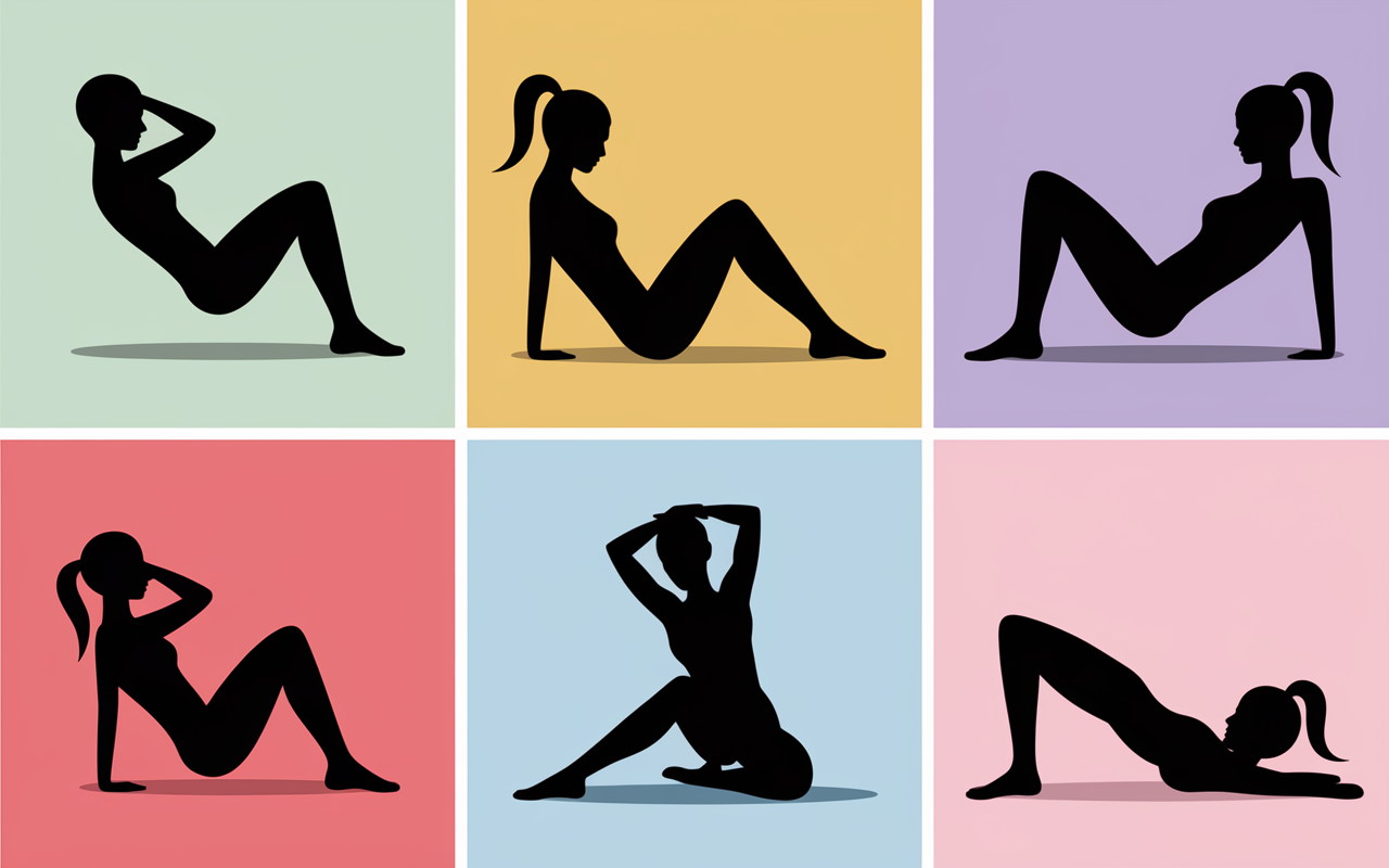 exercices variés defi abdos montage stylisé