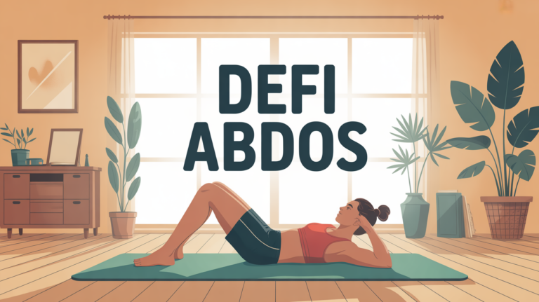 defi abdos sur tapis dans salon ambiance dynamique