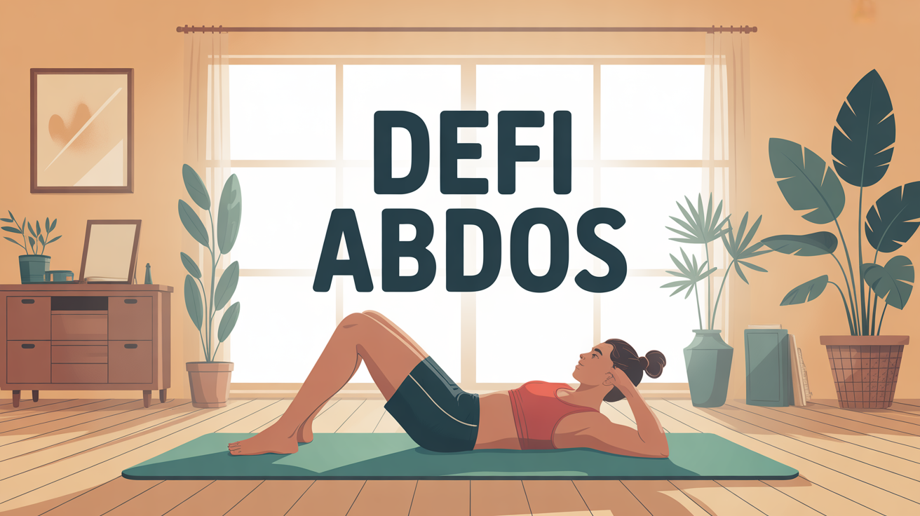 defi abdos sur tapis dans salon ambiance dynamique