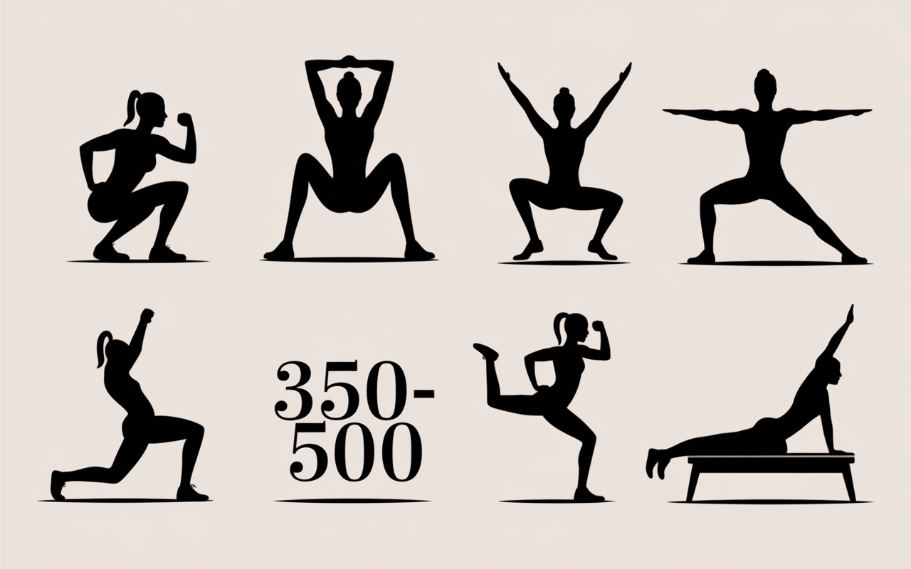 Illustration exercices circuit training et calories brûlées