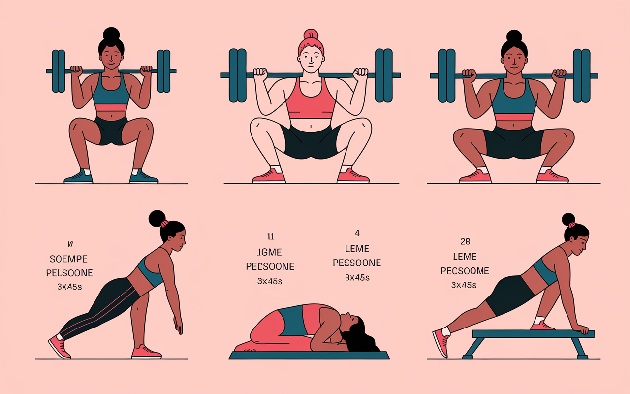 Squat fente musculation féminine exercices