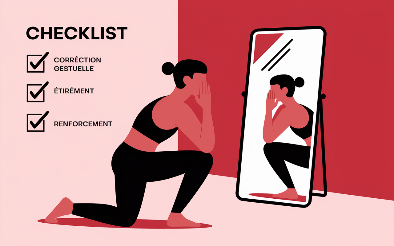 Squat genou douloureux correction etirement renforcement