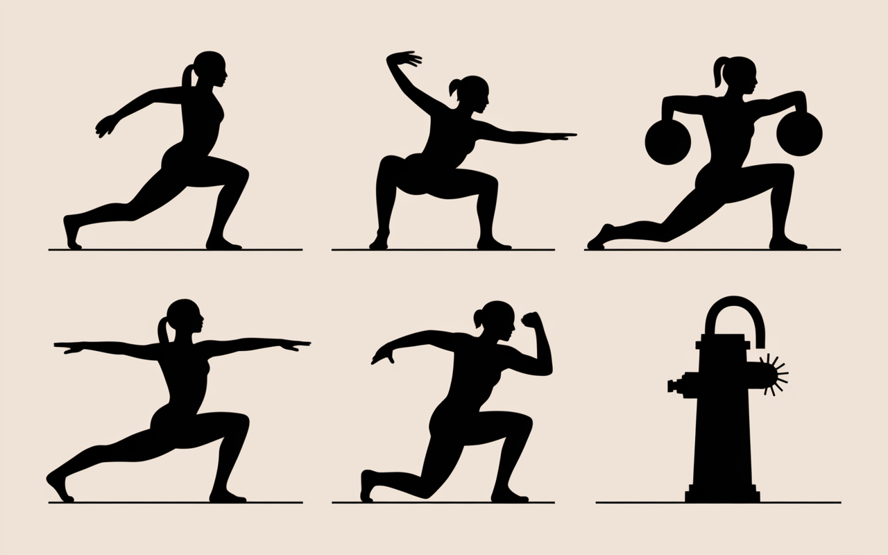 Tableau exercices moyen fessier schémas répétitions