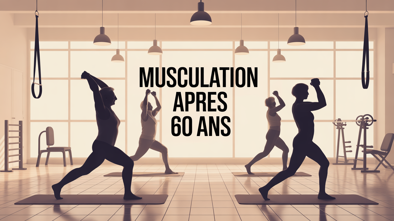 Seniors pratiquant musculation après 60 ans avec équipements courants