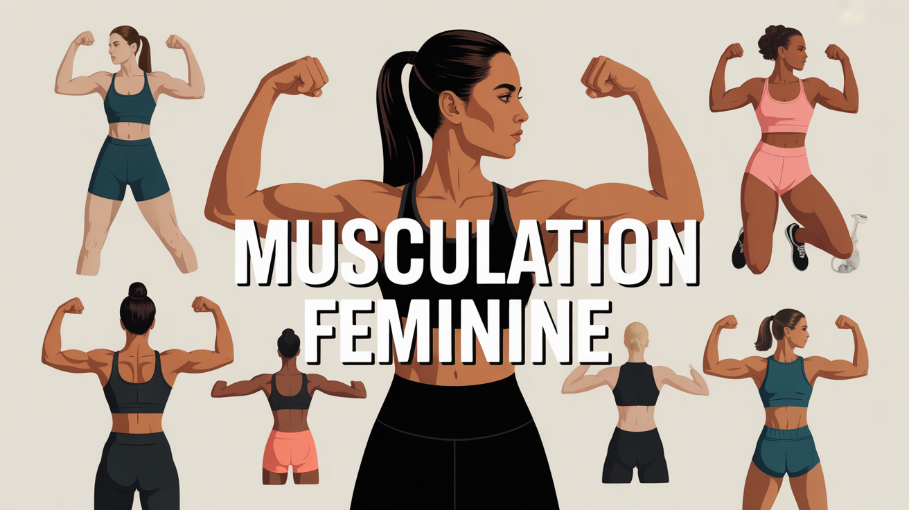 musculation feminine silhouettes sportives avec haltères et elastique