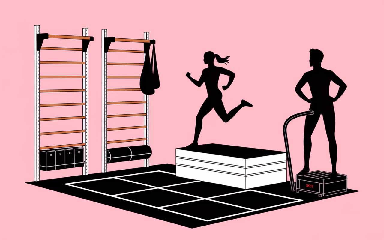 Optimisation rangement espace entrainement maison illustration SEO