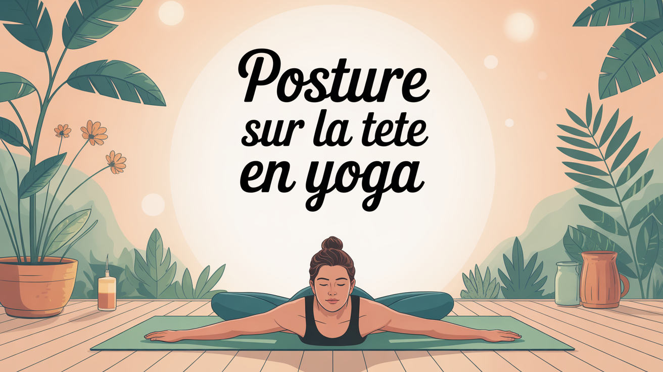 posture sur la tete en yoga illustration stylisee