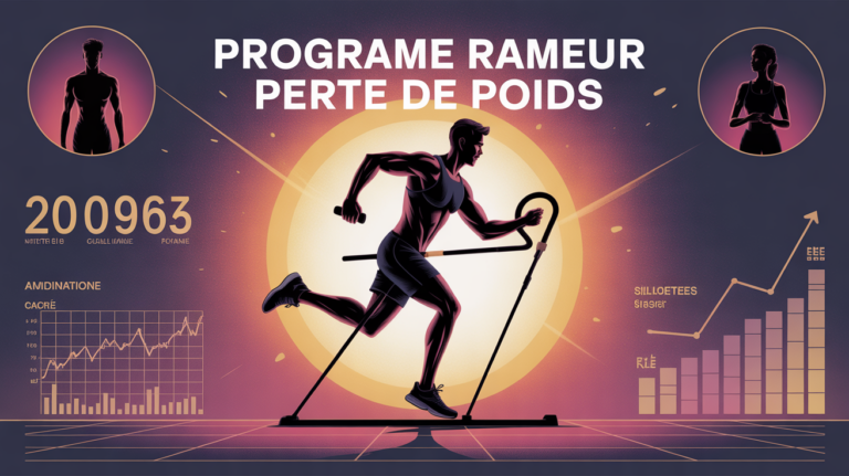 programme rameur perte de poids en action silhouette homme femme motivation