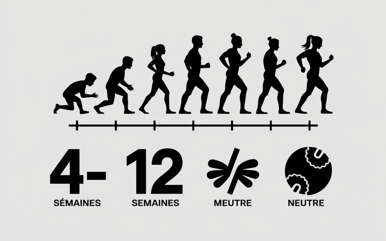 progression résultats sportifs 3 séances par semaine