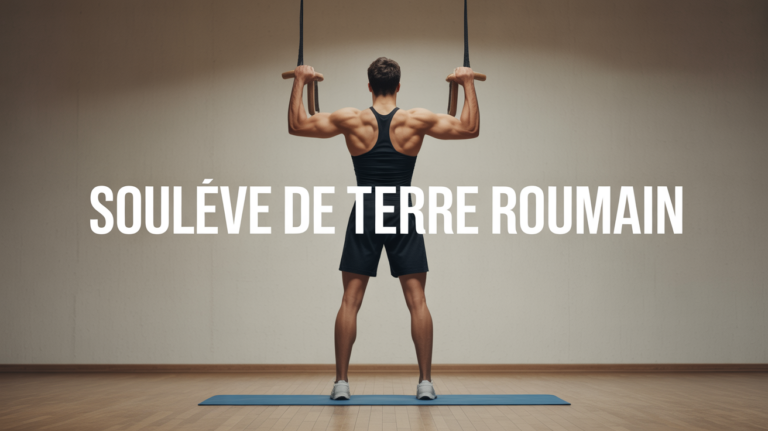 sportif realise souleve de terre roumain avec halteres dos droit
