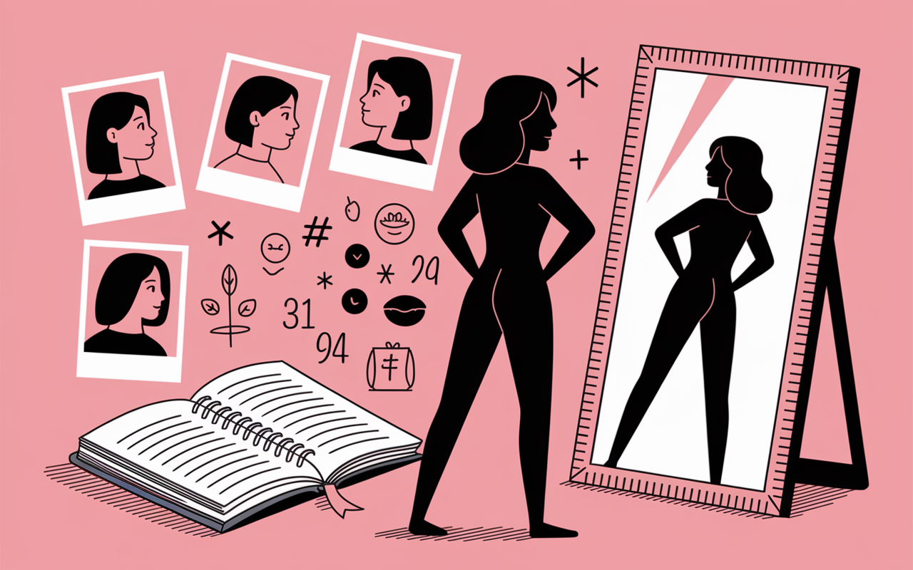 suivi progression physique femme miroir photos