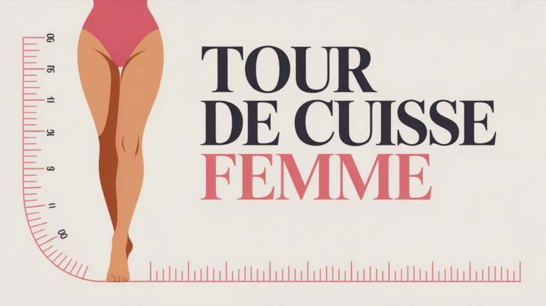Illustration tour de cuisse femme avec mètre ruban sur silhouette