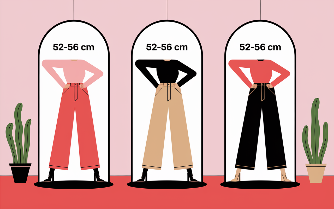 Choix pantalon femme selon tour de cuisse 52 56 cm
