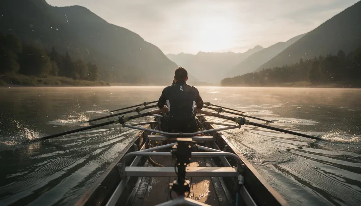 Rameurs sur le Rhône caméra sport fixée, matinée sportive Rhône-Alpes