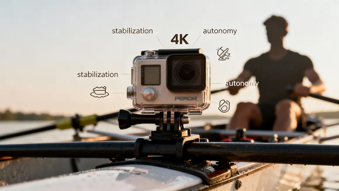 Caméra sport étanche critères 4K stabilisation aviron