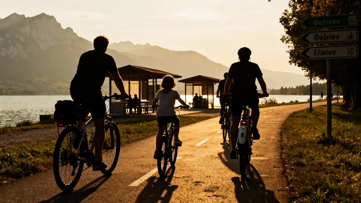 Voie verte Annecy cyclistes familles montagne