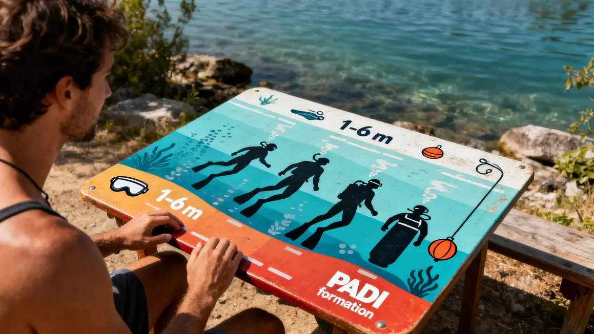 Table activités plongée lac Annecy profondeurs et formations